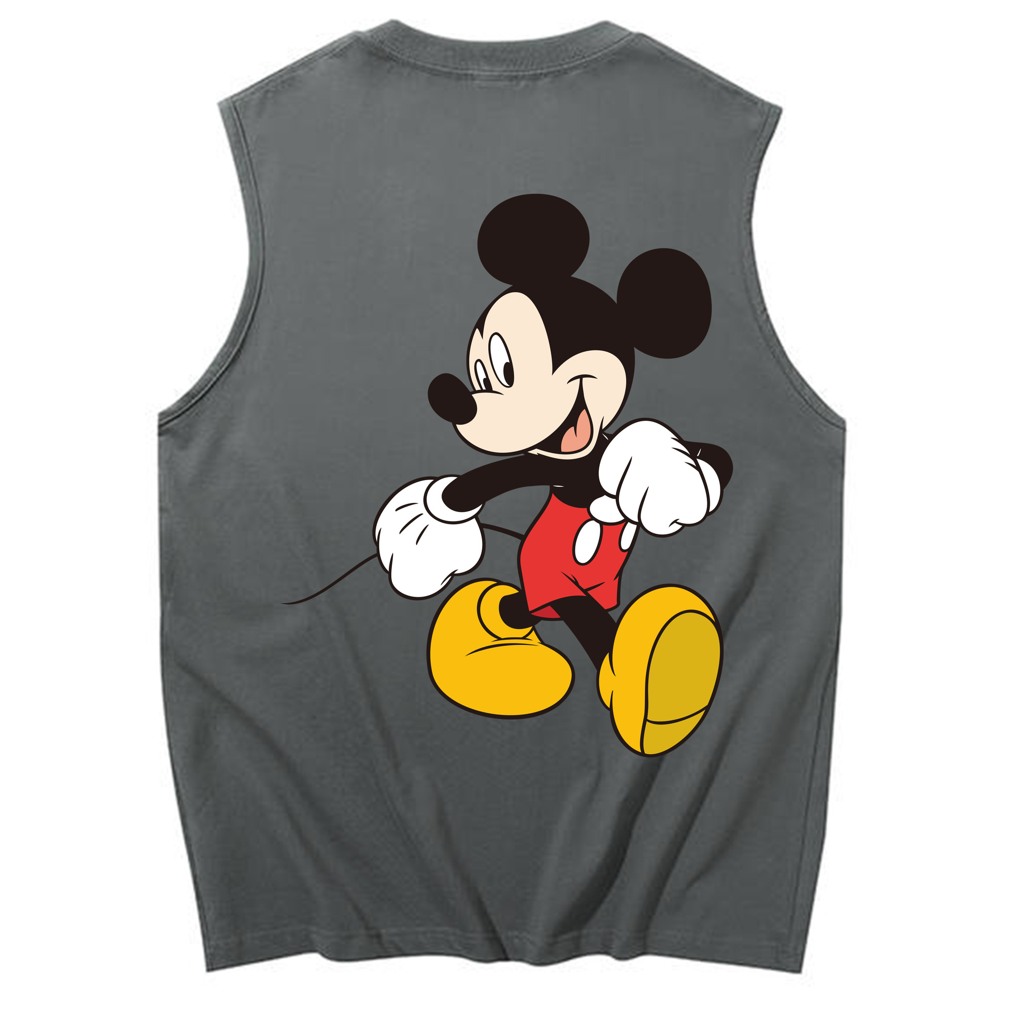 ミッキーマウス Mickey Mouse コットン100％タンクトップ（背面プリント）